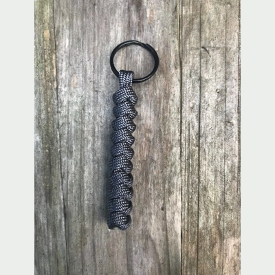 Graphite Paracord 'Snake Knot' Keychain Keyring Key Fob