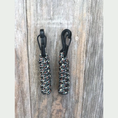 Gravel Camo Handmade Paracord Snake Knot 'Bivvy Zip Pulls' 1Pair