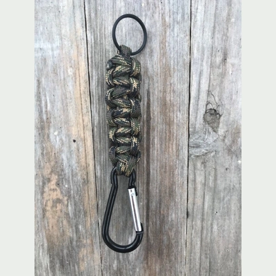Ground War Paracord 'Cobra Weave' Keychain Keyring Carabiner.
