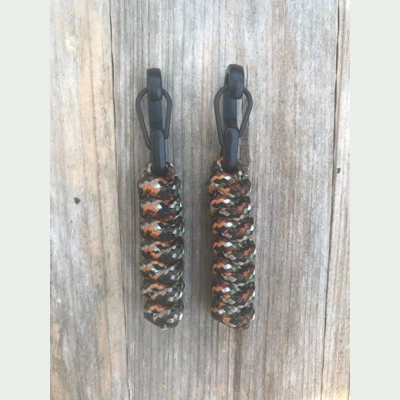 Hidden Camo Paracord Snake Knot 'Bivvy Zip Pulls' 1Pair