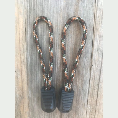 Hidden Camo 1 Pair Handmade 425 US Paracord 3" 'Bivvy Zip Pulls'