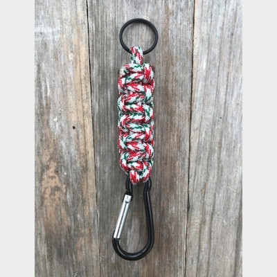 Iraqi Vet Paracord 'Cobra Weave' Keychain Keyring Carabiner.