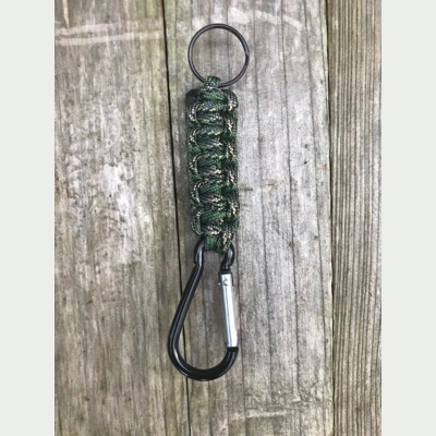 Jager Camo Paracord 'Cobra Weave' Keychain Keyring Carabiner.