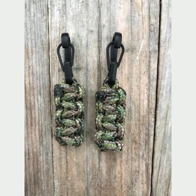 Multi Camo Handmade Paracord Cobra Weave 'Bivvy Zip Pulls' 1Pair
