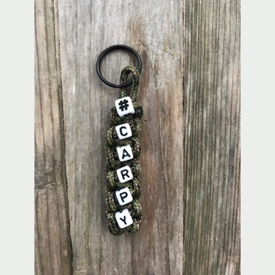 Multi Camo Paracord 'CARPY' Cobra Weave Keyring