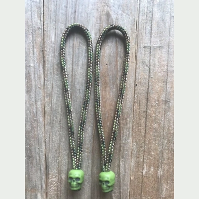 Multi Camo 1 Pair Handmade Skull Paracord 3" 'Bivvy Zip Pulls'