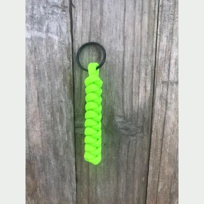 Neon Green Paracord 'Snake Knot' Keychain Keyring Key Fob