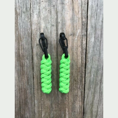 Neon Green Paracord Snake Knot 'Bivvy Zip Pulls' 1Pair