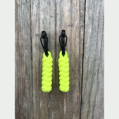 Neon Yellow Paracord Snake Knot 'Bivvy Zip Pulls' 1Pair