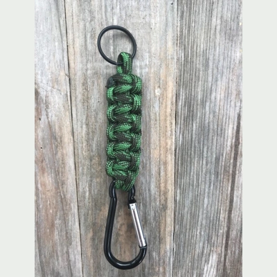 Pine Forest Paracord 'Cobra Weave' Keychain Keyring Carabiner.