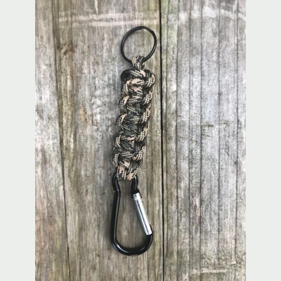 Rattler Camo Paracord 'Cobra Weave' Keychain Keyring Carabiner.