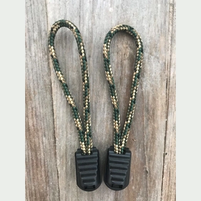 Recon Camo 1 Pair Handmade 425 US Paracord 3" 'Bivvy Zip Pulls'