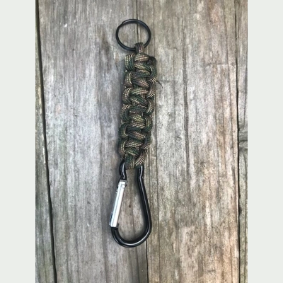 Recon Camo Paracord 'Cobra Weave' Keychain Keyring Carabiner.