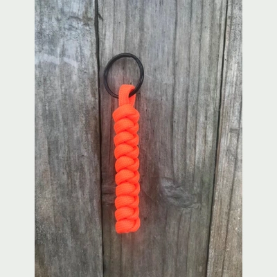 Neon Orange Paracord 'Snake Knot' Keychain Keyring Key Fob