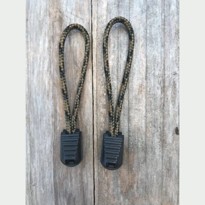 Tactical Camo 1 Pair Handmade 425 US Paracord 3" 'Bivvy Zip Pulls'