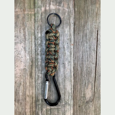 Treestand Paracord 'Cobra Weave' Keychain Keyring Carabiner.