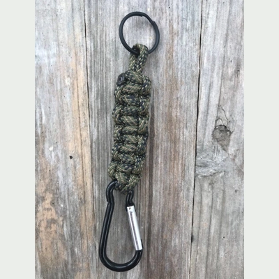 Valor Paracord 'Cobra Weave' Keychain Keyring Carabiner.