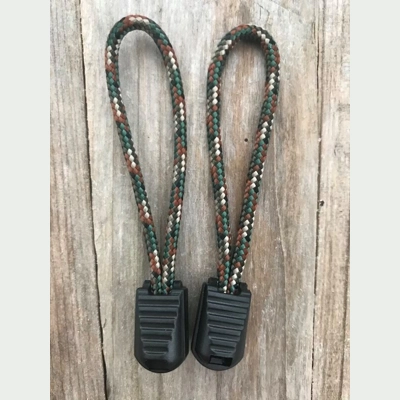 Army Green Camo 1 Pair Handmade 425 US Paracord 3" 'Bivvy Zip Pulls'
