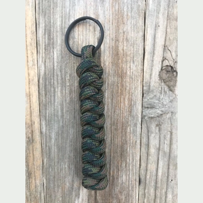Woodland Camo Paracord 'Snake Knot' Keychain Keyring Key Fob