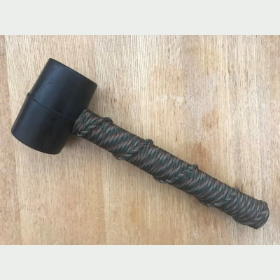 Army Green Camo Paracord 'Handle Wrapped' Rubber Bivvy Mallet