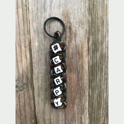 Army Green Camo Paracord 'CARPY' Cobra Weave Keyring