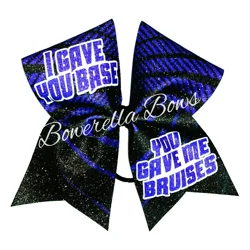 I Gave You Base You Gave Me Bruises Cheer Bow