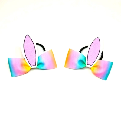 Bunny Ears Pigtail Easter Bow Set