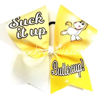 Suck It Up Butter Cup Pony Cheer Bow