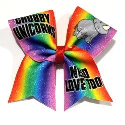 Chubby Unicorns Need Love Too Cheer Bow
