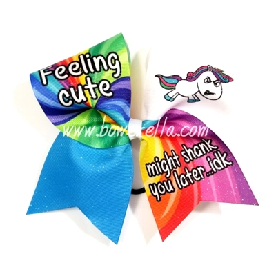 Feeling Cute Unicorn Cheer Bow