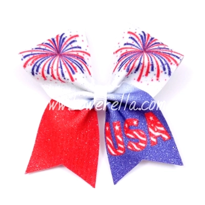 Fireworks 4th of July Cheer Bow