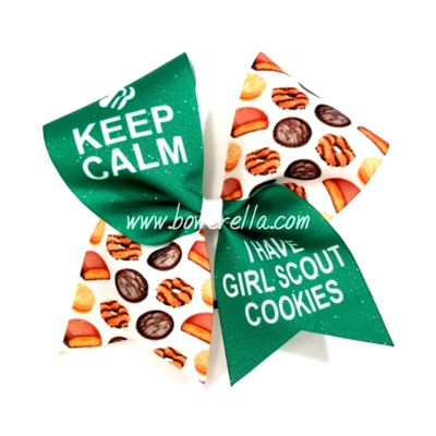 Keep Calm I Have Girl Scout Cookies Cheer Bow
