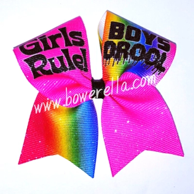 Girls Rule Boys Drool Cheer Bow