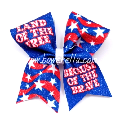 Land Of The Free 4th of July Cheer Bow