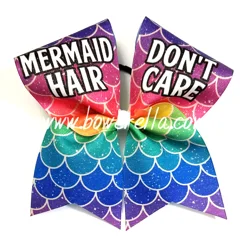 Mermaid Hair Dont Care Cheer Bow