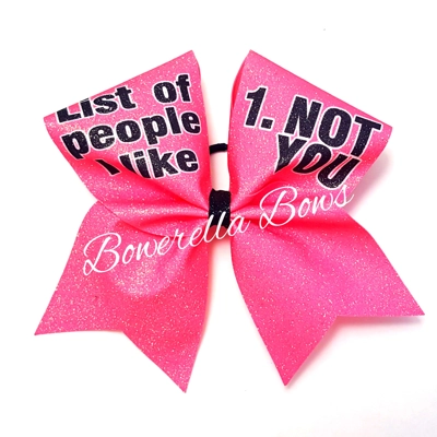 List Of People I Like Not You Cheer Bow