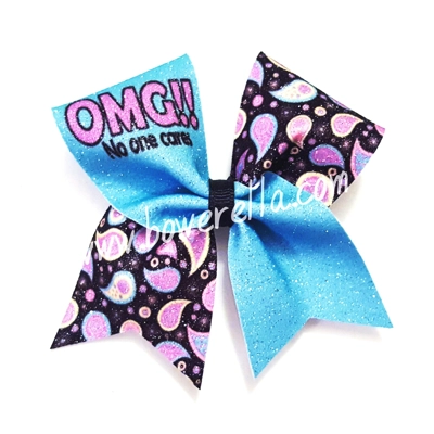 OMG! No One Cares Cheer Bow