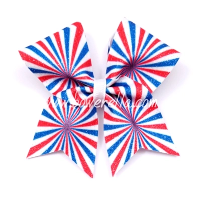 Patriotic Burst 4th of July Cheer Bow