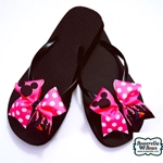 Pink Polka Dot Flip Flop Bow Set