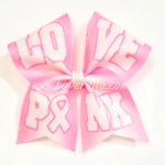 Pink Love Breast Cancer Awareness Cheer Bow