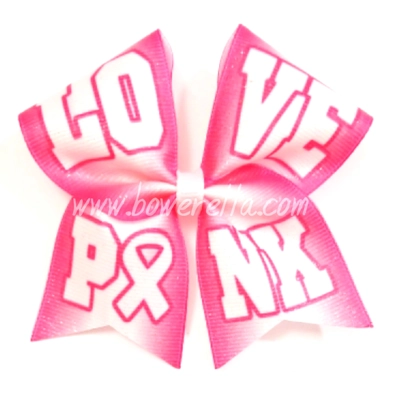 Pink Love Breast Cancer Awareness Cheer Bow