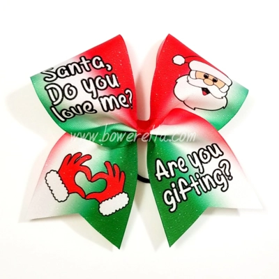 Santa Do You Love Me Christmas Bow
