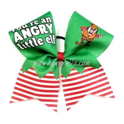 You're An Angry Little Elf Christmas Bow