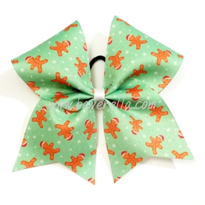 Gingerbread Man Pattern Christmas Bow