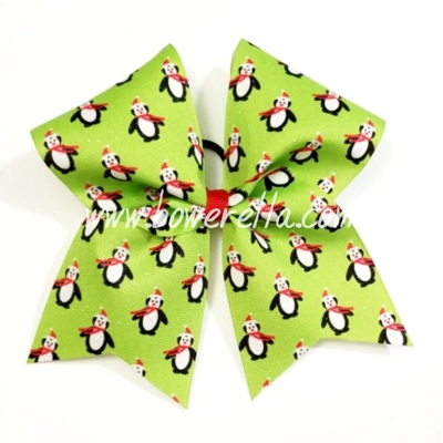 Penguin Pattern Christmas Bow