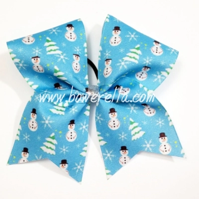 Snowman Pattern Christmas Bow