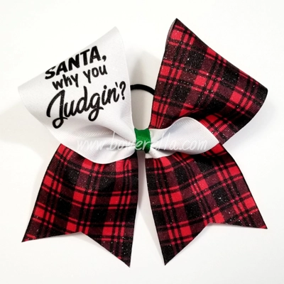 Santa Why You Judgin Christmas Bow