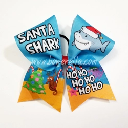 Santa Shark Christmas Bow