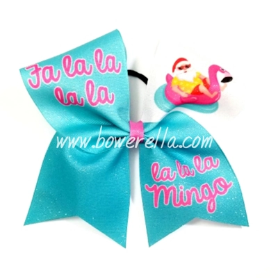 Fa La La Flamingo Christmas Bow