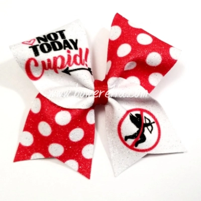 Not Today Cupid Valentine Cheer Bow